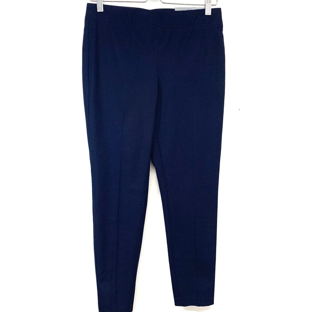 Talbots Skinny Ankle Pants Navy Blue 6P Stretch Elastic Waist Business New